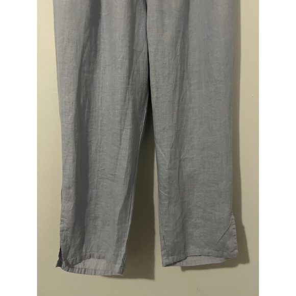 Flax Pants Women’s Medium Blue Linen Pull On Boho Lagenlook - Picture 6 of 14
